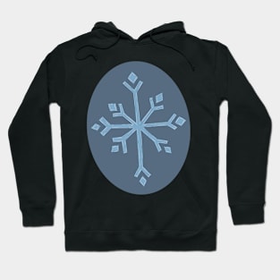 Large Snowflake Digital Illustration in Blues Hoodie